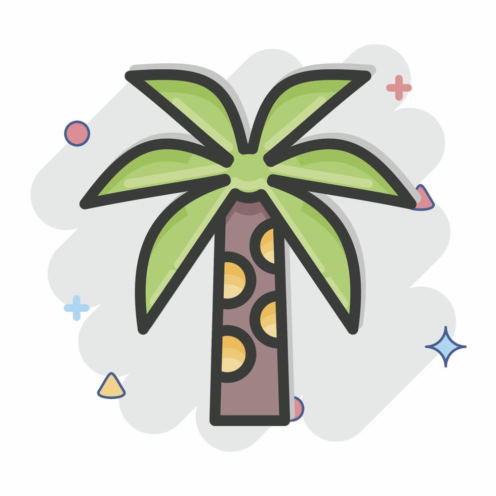 Icon Palm Tree. related to Thailand symbol. Comic Style. simple design editable. simple illustration. simple vector icons. World Travel tourism. Thai