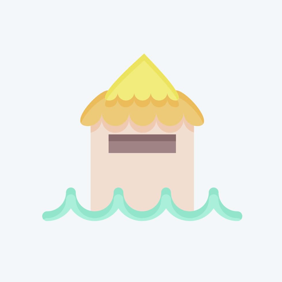 Icon Bungalow. related to Thailand symbol. flat style. simple design editable. simple illustration. simple vector icons. World Travel tourism. Thai