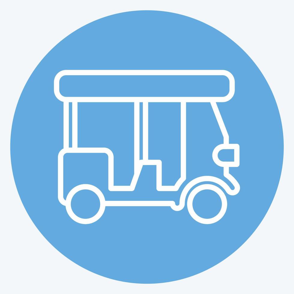 icono de tuk tuk. relacionado con el símbolo de Tailandia. estilo de ojos azules. diseño simple editable. ilustración sencilla. iconos vectoriales simples. turismo mundial de viajes. tailandés vector