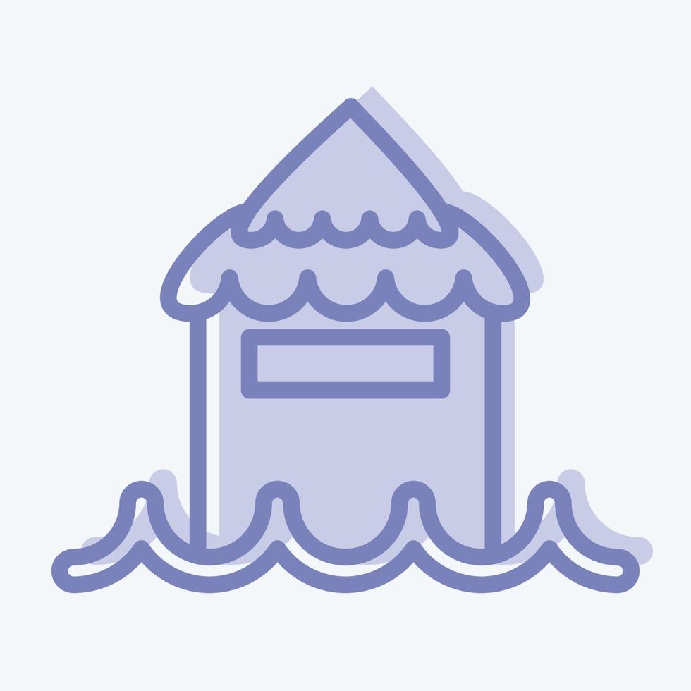 Icon Bungalow. related to Thailand symbol. two tone style. simple design editable. simple illustration. simple vector icons. World Travel tourism. Thai