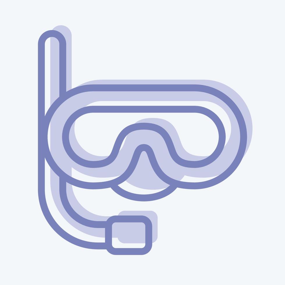 Icon Mask and Snorkel. related to Thailand symbol. two tone style. simple design editable. simple illustration. simple vector icons. World Travel tourism. Thai