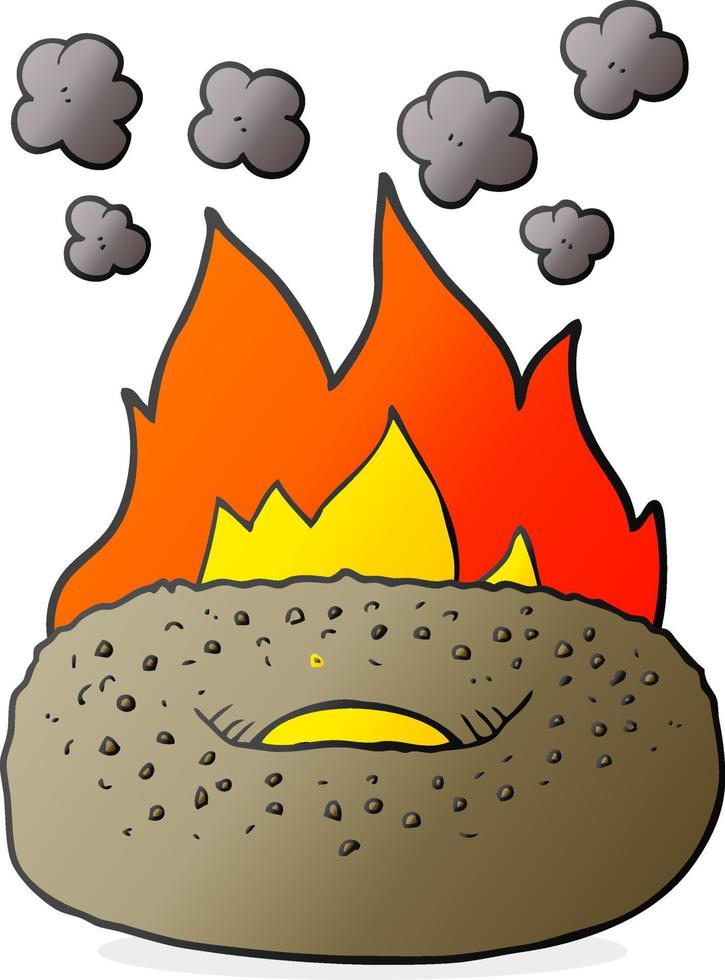 freehand drawn cartoon bagel vector