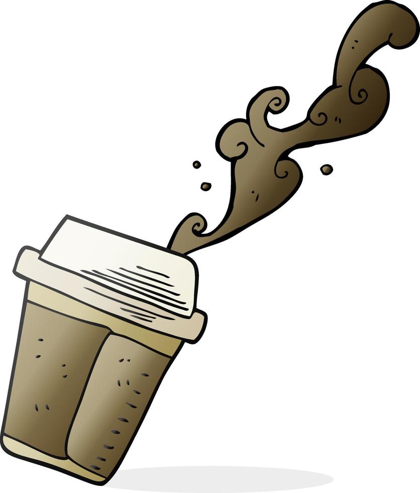 caricatura dibujada a mano alzada derramando café vector