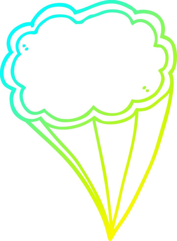 cold gradient line drawing cartoon decorative cloud vector