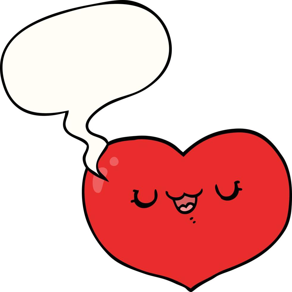 cartoon love heart and speech bubble vector