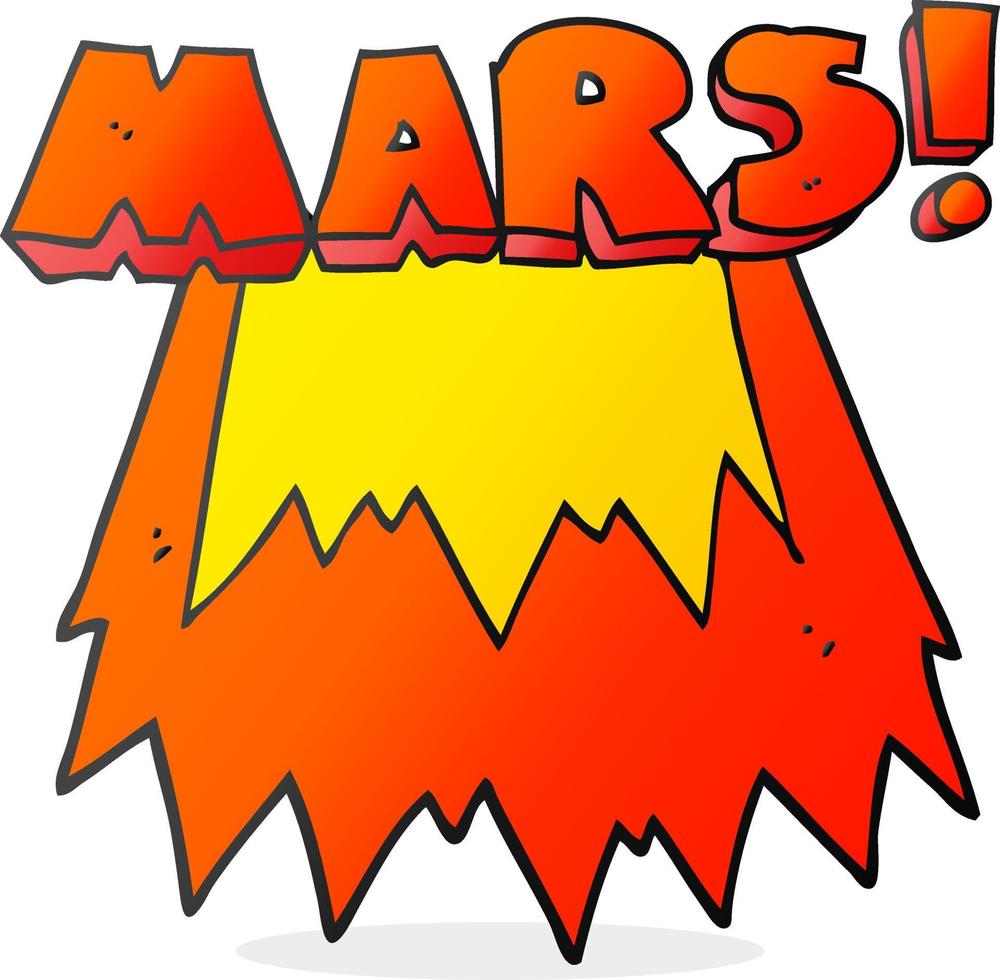 freehand drawn cartoon Mars text symbol vector