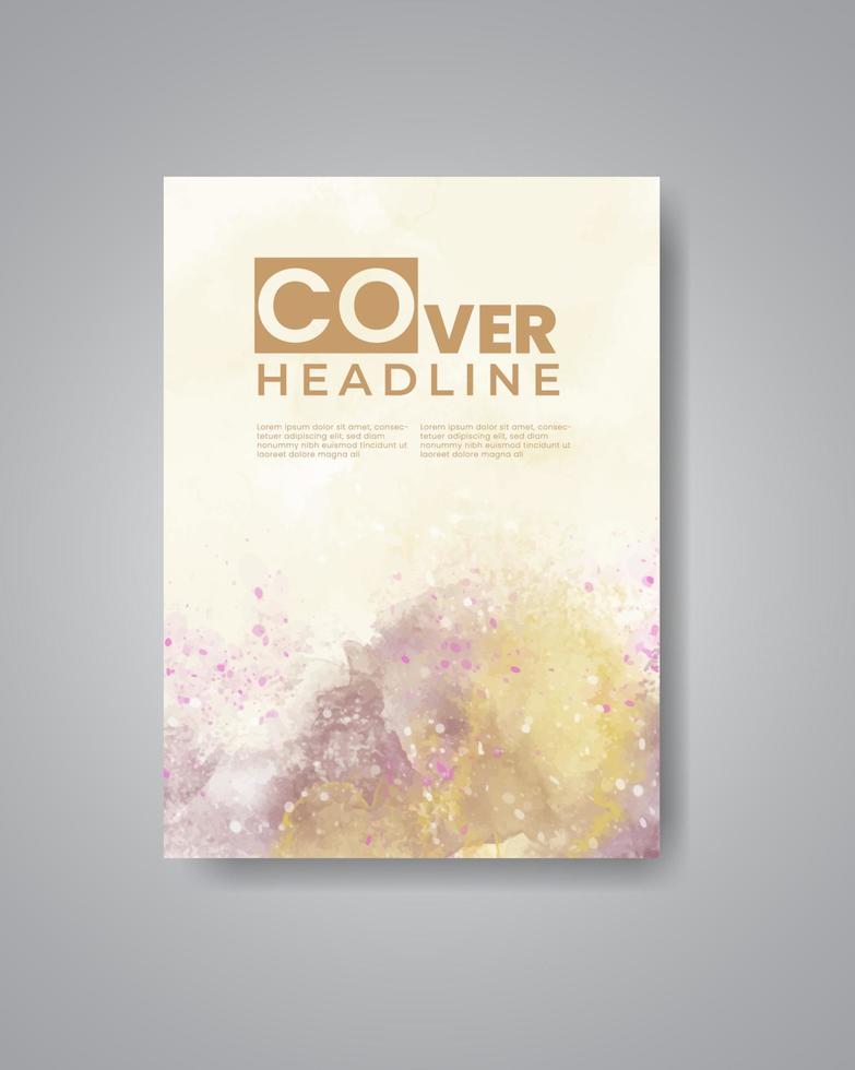 Cards with watercolor background. Design for your cover, date, postcard, banner, logo. vector