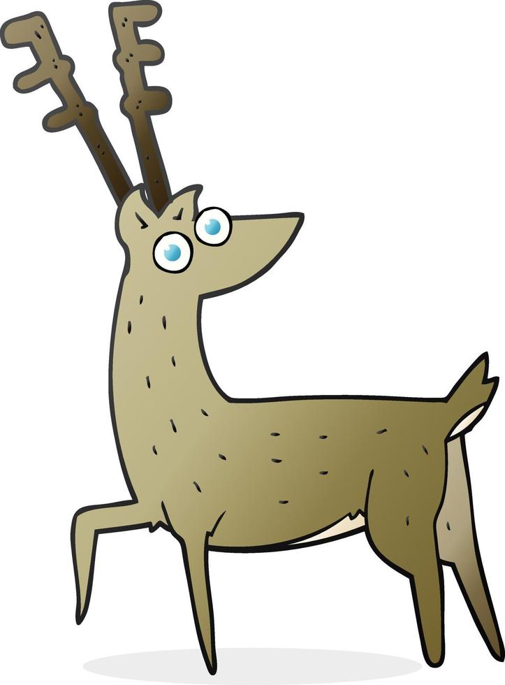 freehand drawn cartoon stag vector