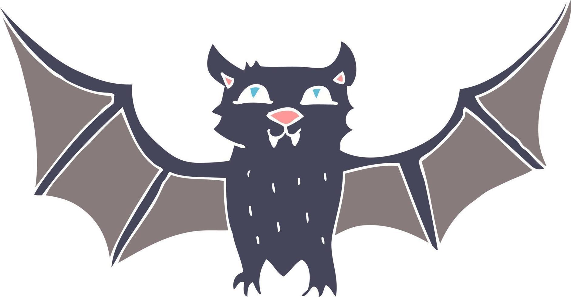flat color illustration of halloween bat vector