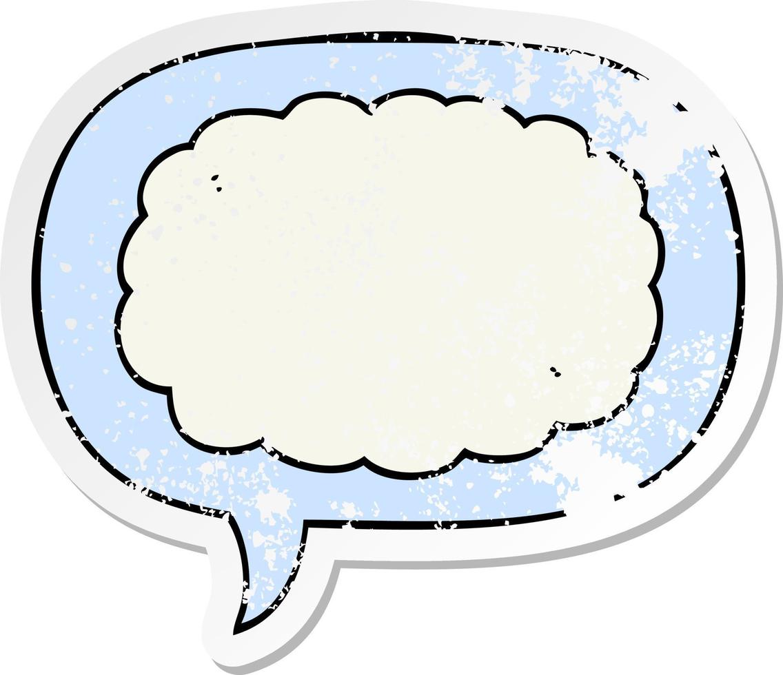 cartoon cloud and speech bubble distressed sticker vector