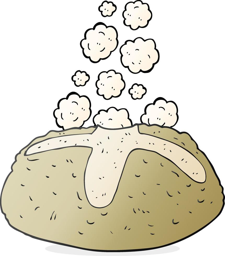 freehand drawn cartoon loaf of bread vector