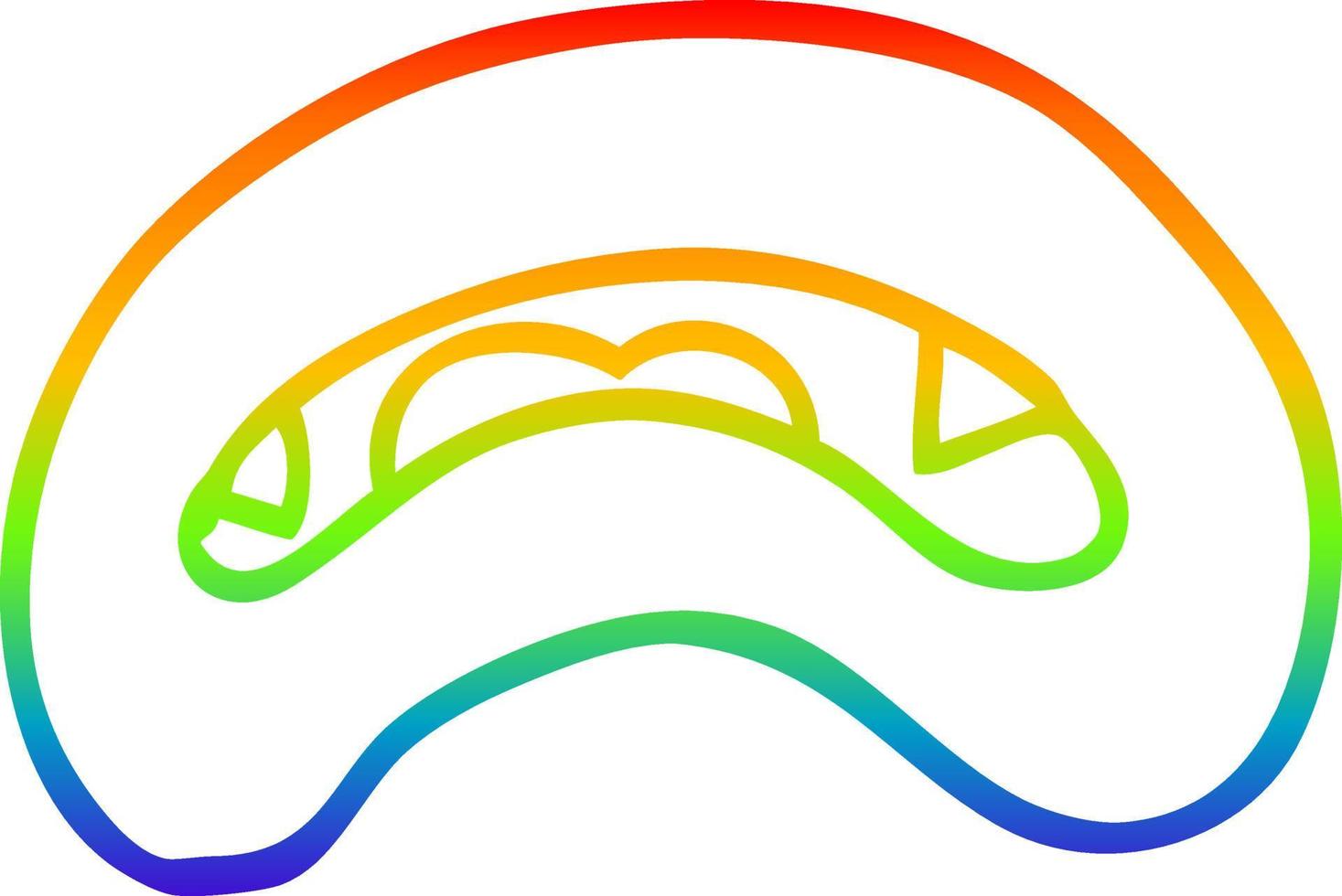 rainbow gradient line drawing cartoon vampire mouth vector