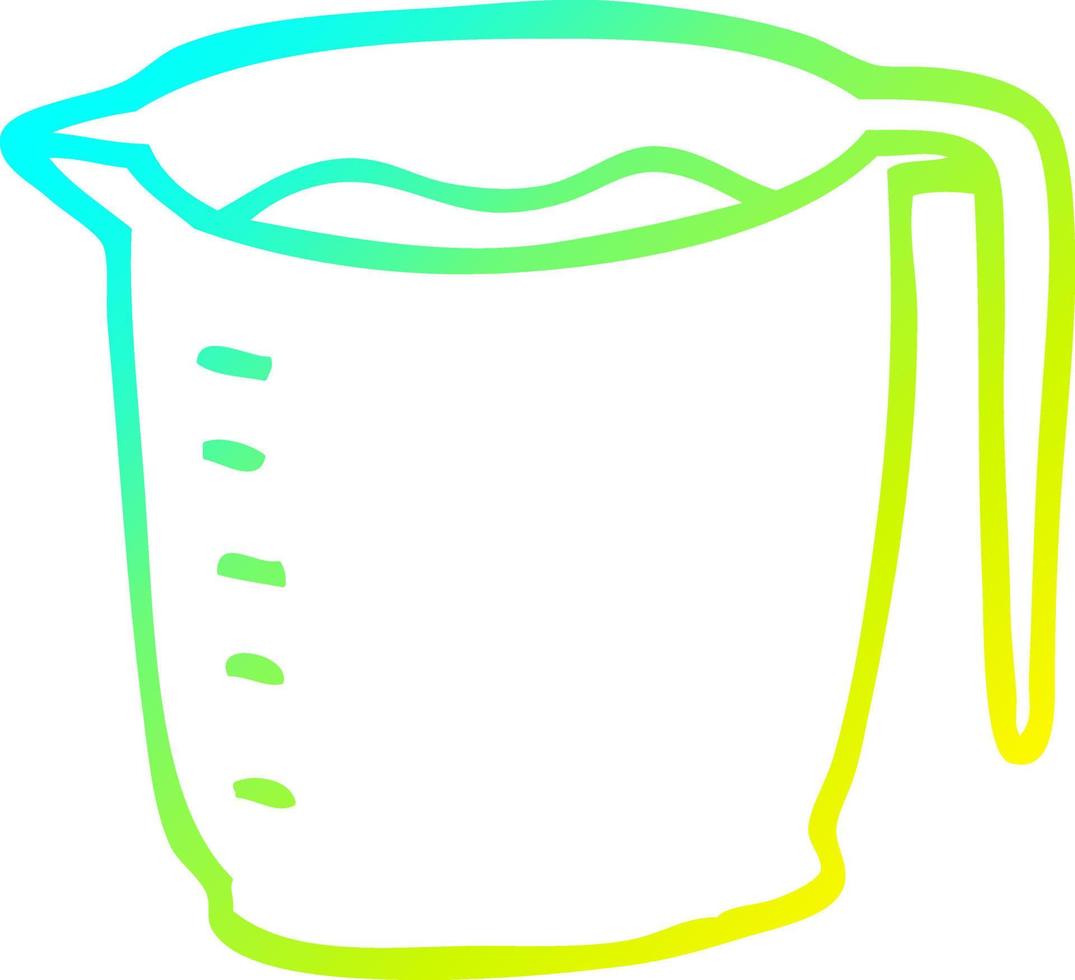 cold gradient line drawing cartoon jug vector