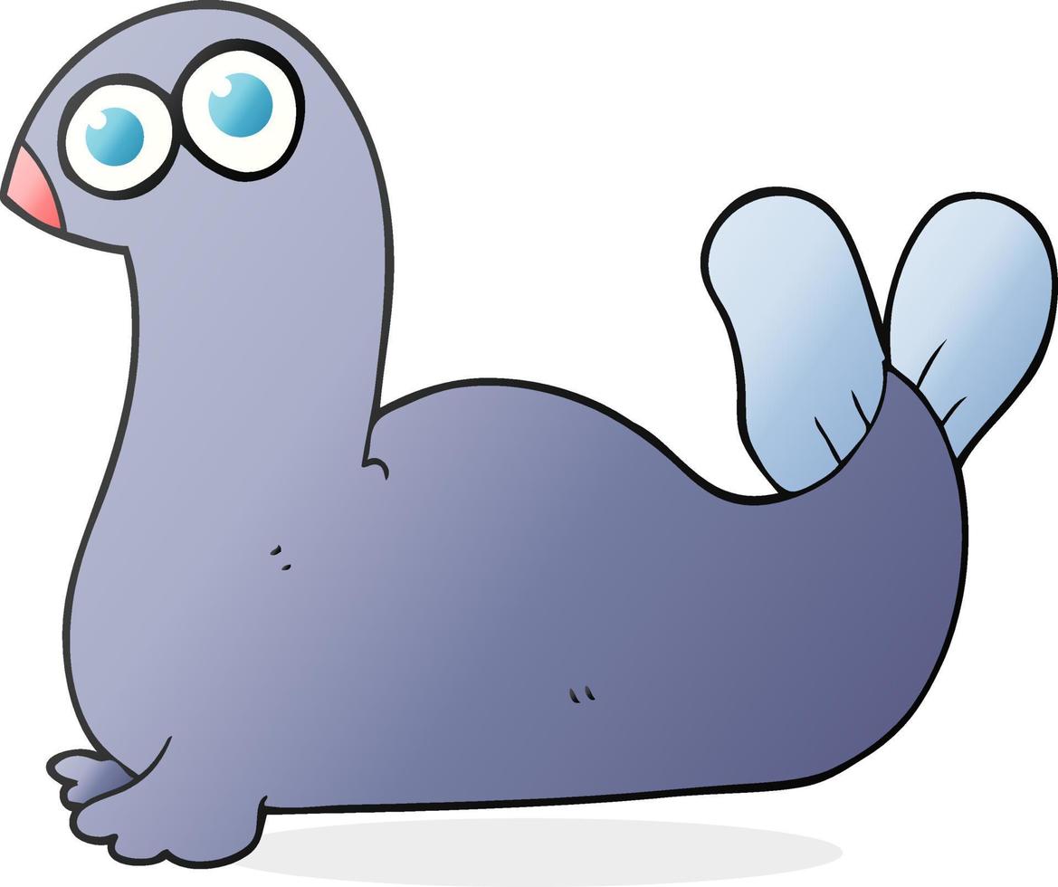 freehand drawn cartoon seal vector