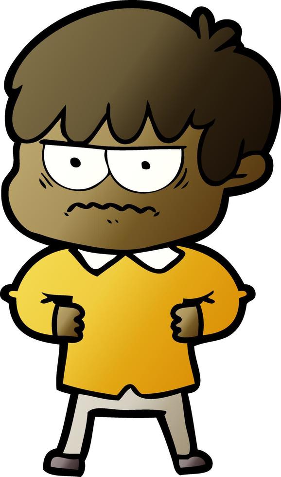 annoyed cartoon boy vector