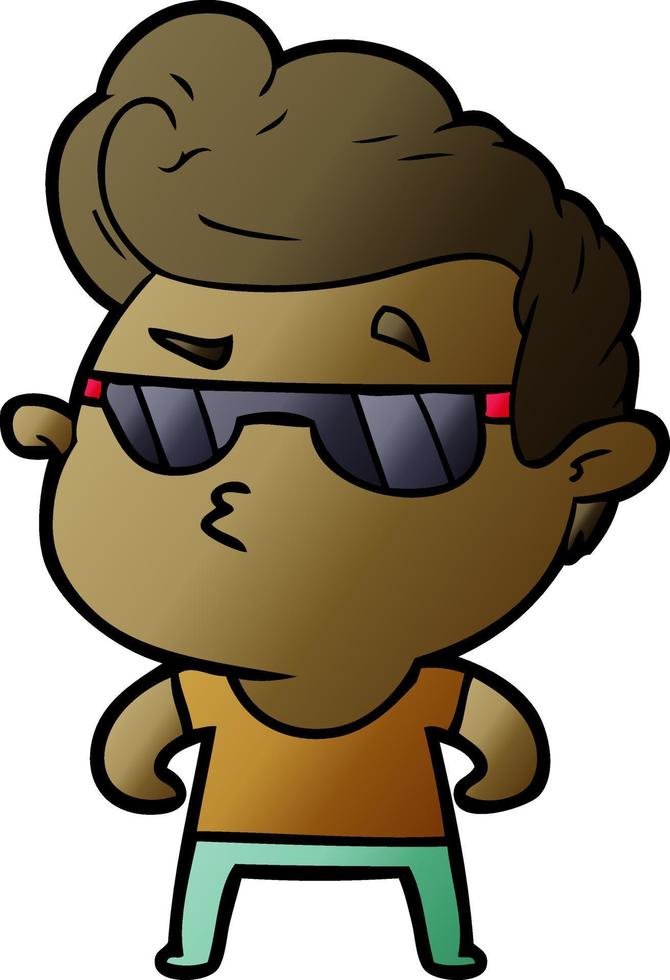 cartoon cool guy vector