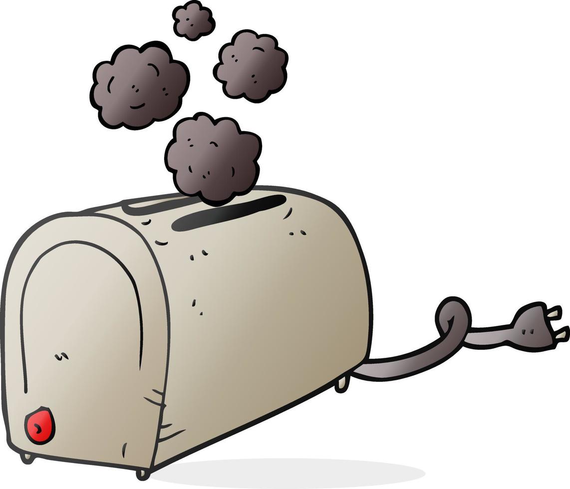 freehand drawn cartoon toaster smoking 12016966 Vector Art at Vecteezy
