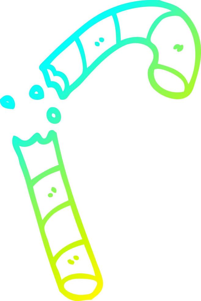 cold gradient line drawing cartoon pink candy cane vector