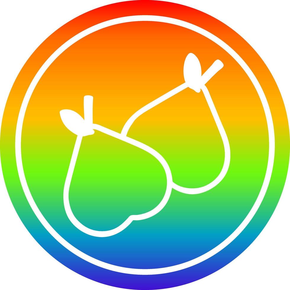 organic pears circular in rainbow spectrum vector