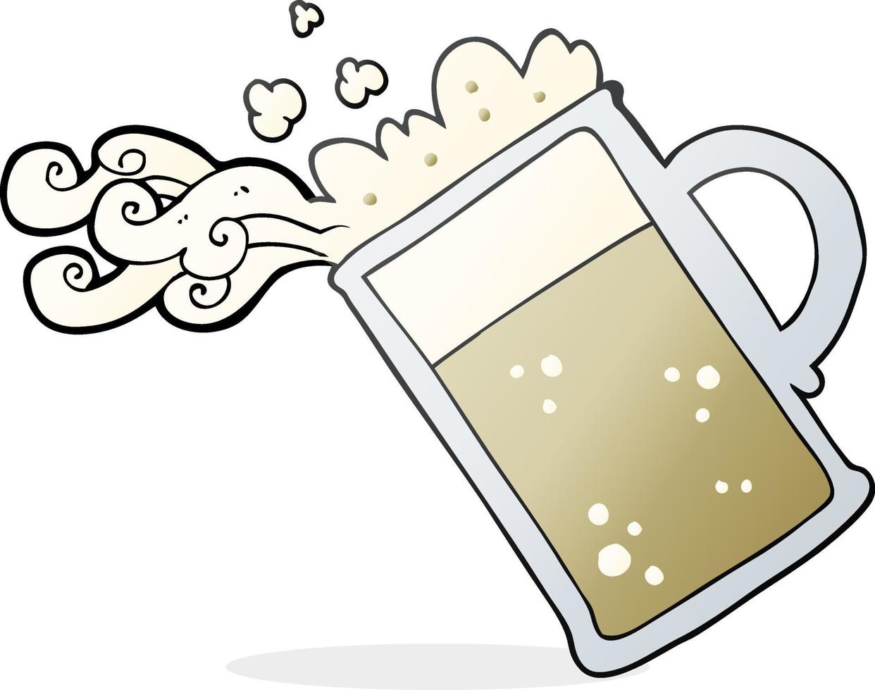 freehand drawn cartoon pouring beer vector