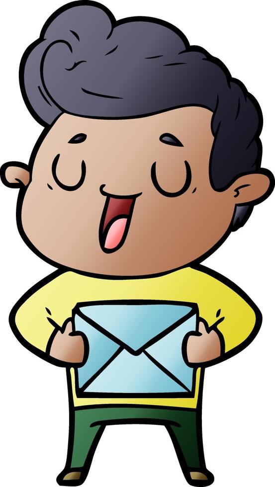 hombre feliz de dibujos animados vector