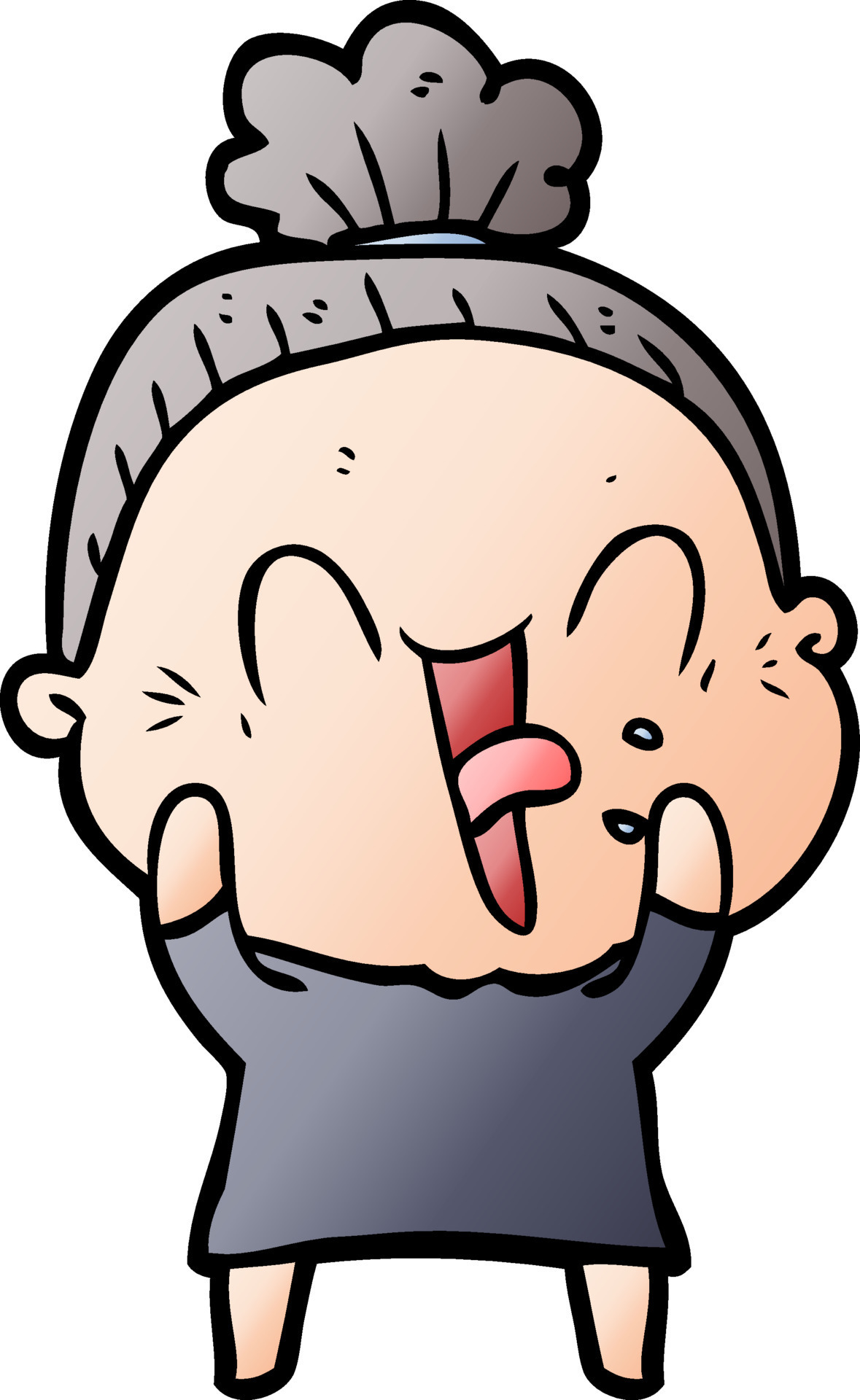 Anciana Feliz De Dibujos Animados 12017050 Vector En Vecteezy