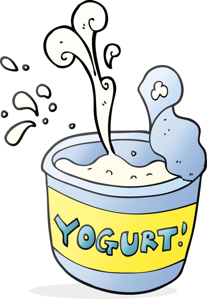 yogur de dibujos animados dibujados a mano alzada vector