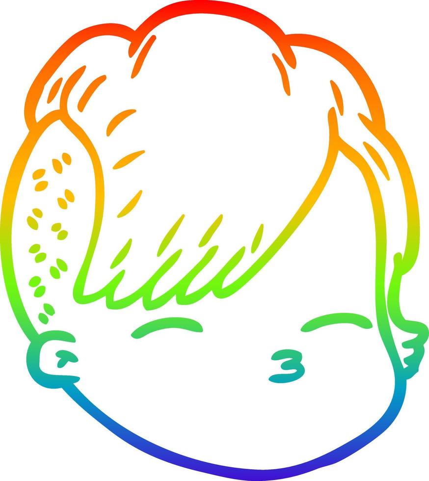 arco iris gradiente línea dibujo dibujos animados cara femenina vector
