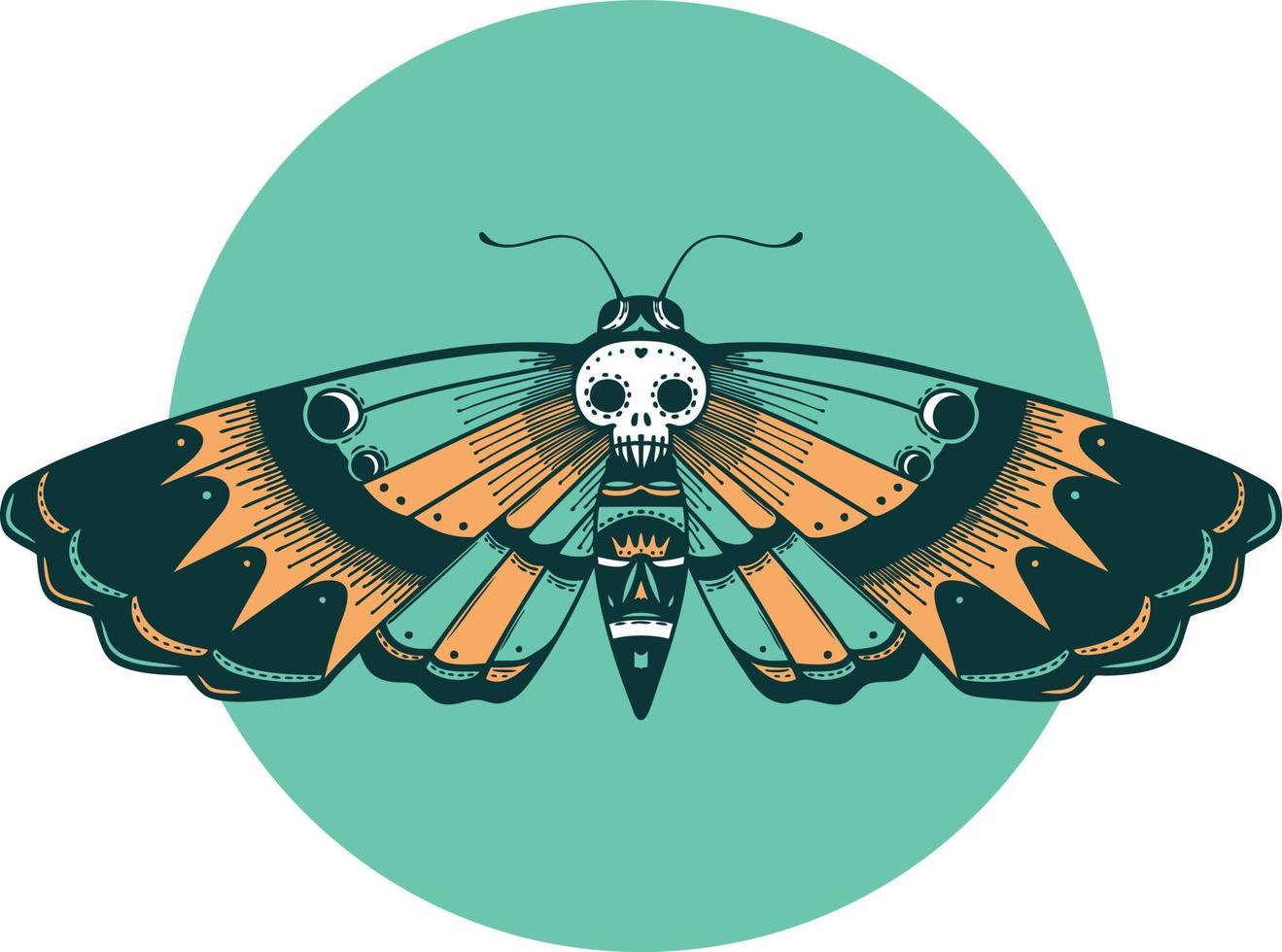 iconic tattoo style image of a deaths head moth vector