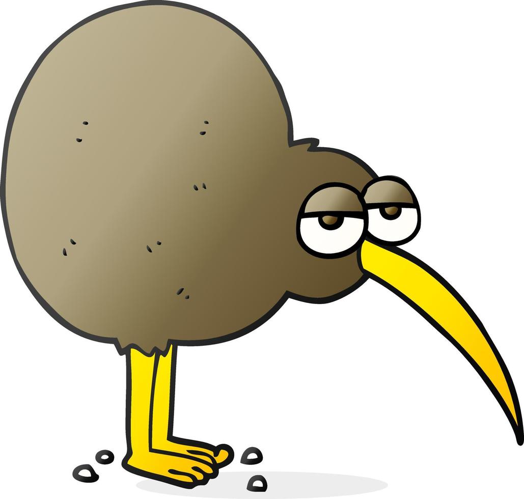 freehand drawn cartoon kiwi vector