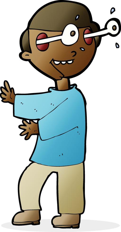 cartoon boy with popping out eyes vector