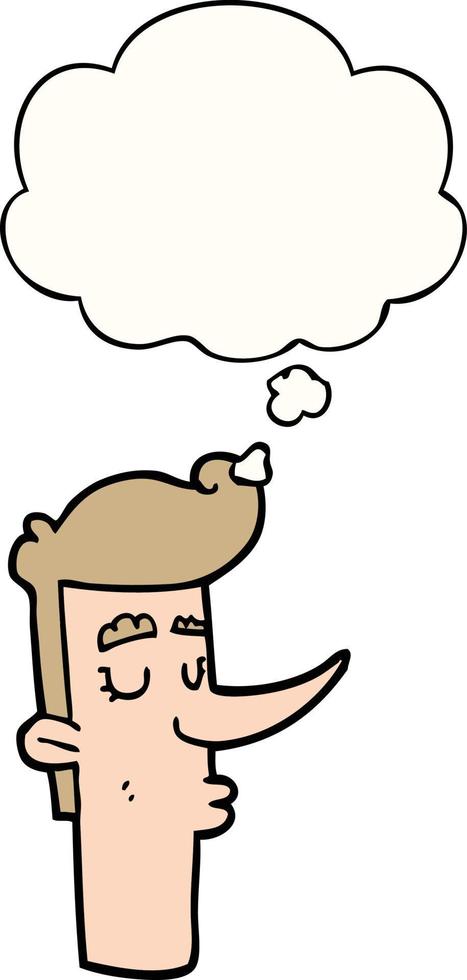 cartoon arrogant man and thought bubble vector