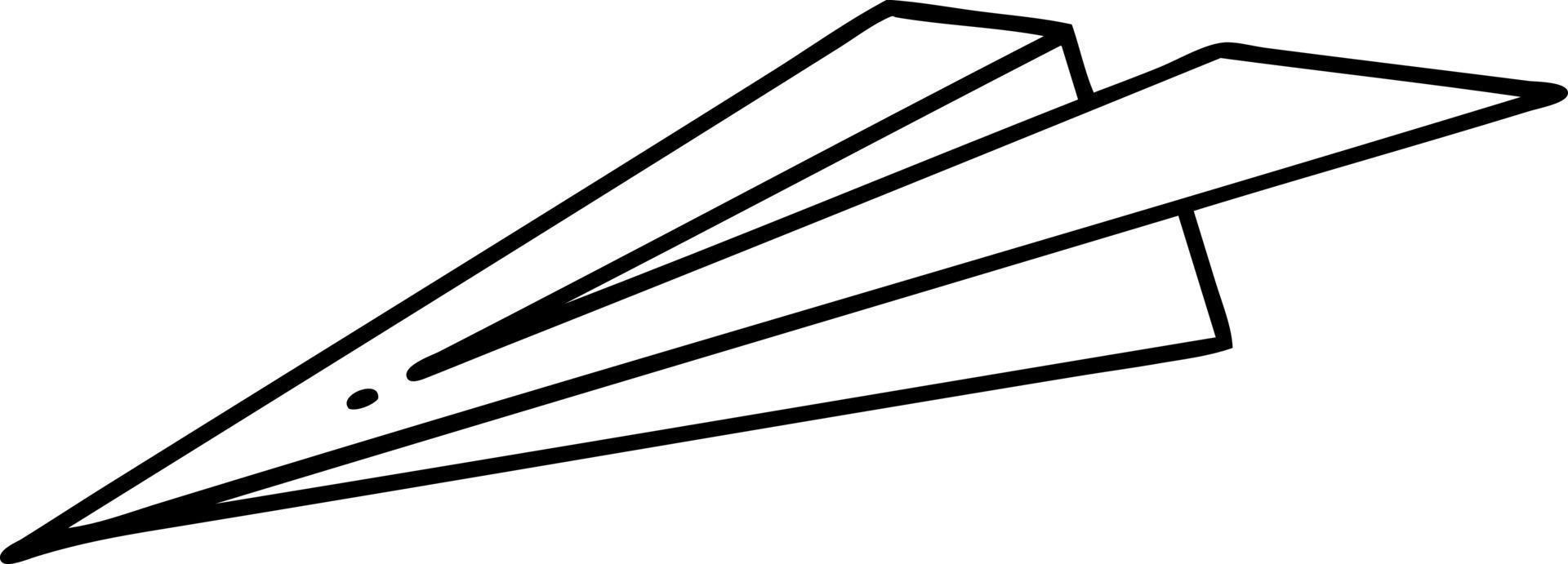 tattoo in black line style of a paper airplane vector