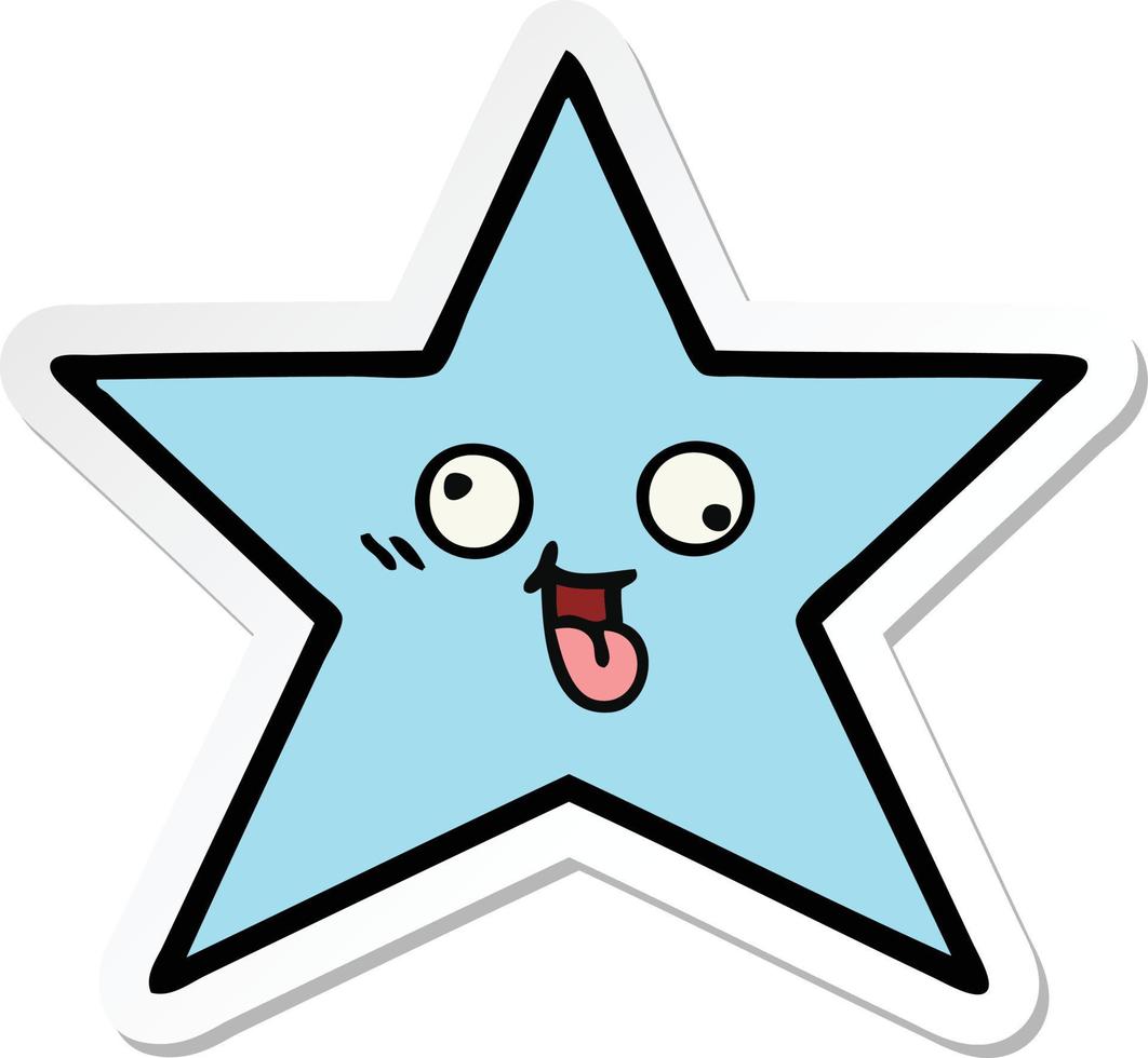 pegatina de un lindo pez estrella de dibujos animados vector