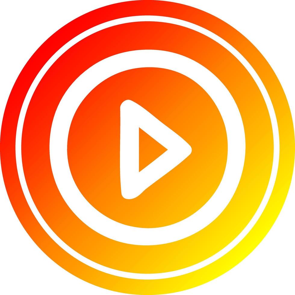 play button circular in hot gradient spectrum vector