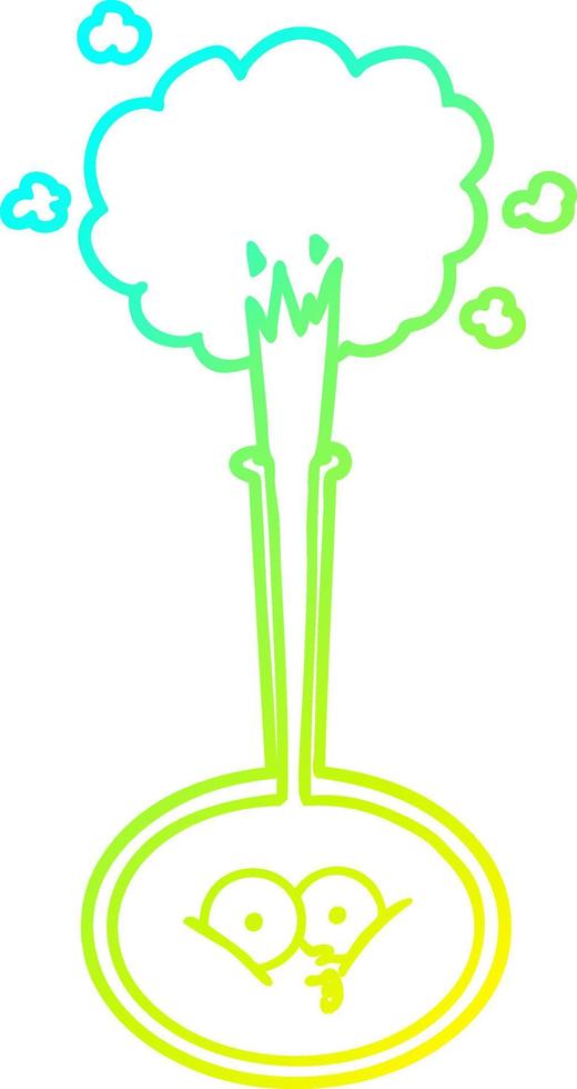 cold gradient line drawing cartoon science experiment vector