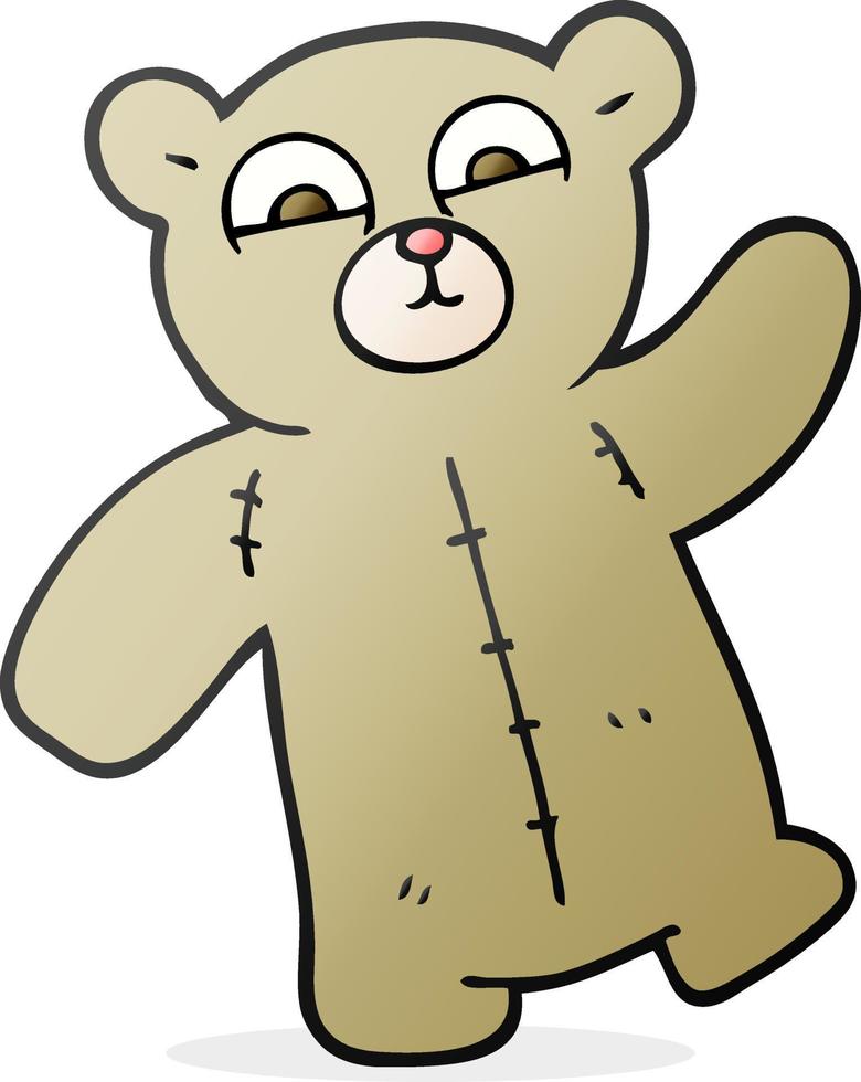 freehand drawn cartoon teddy bear vector