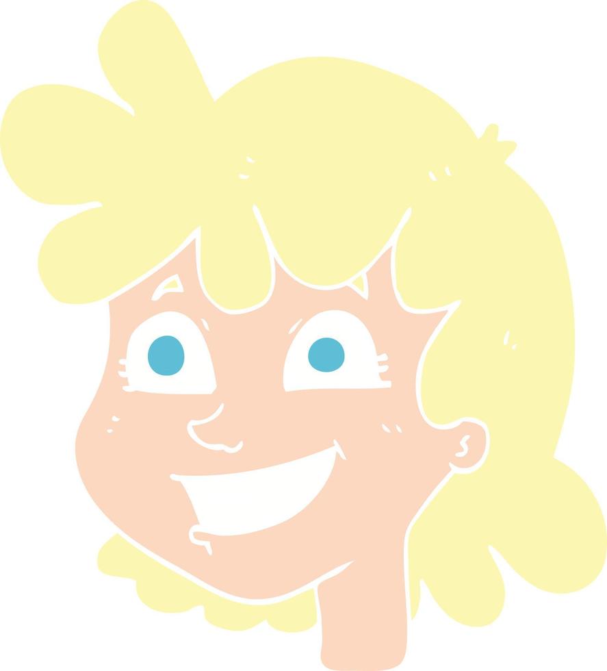 ilustración de color plano de rostro femenino vector