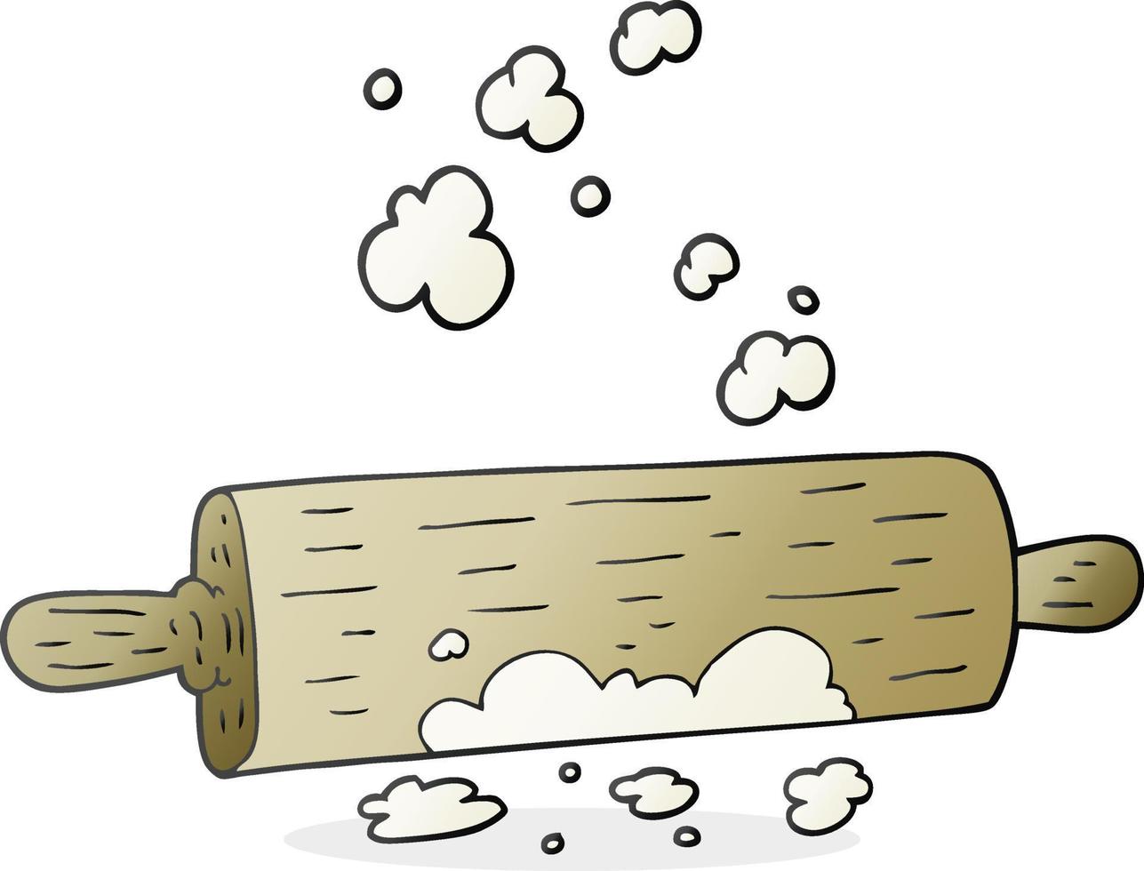 freehand drawn cartoon rolling pin vector