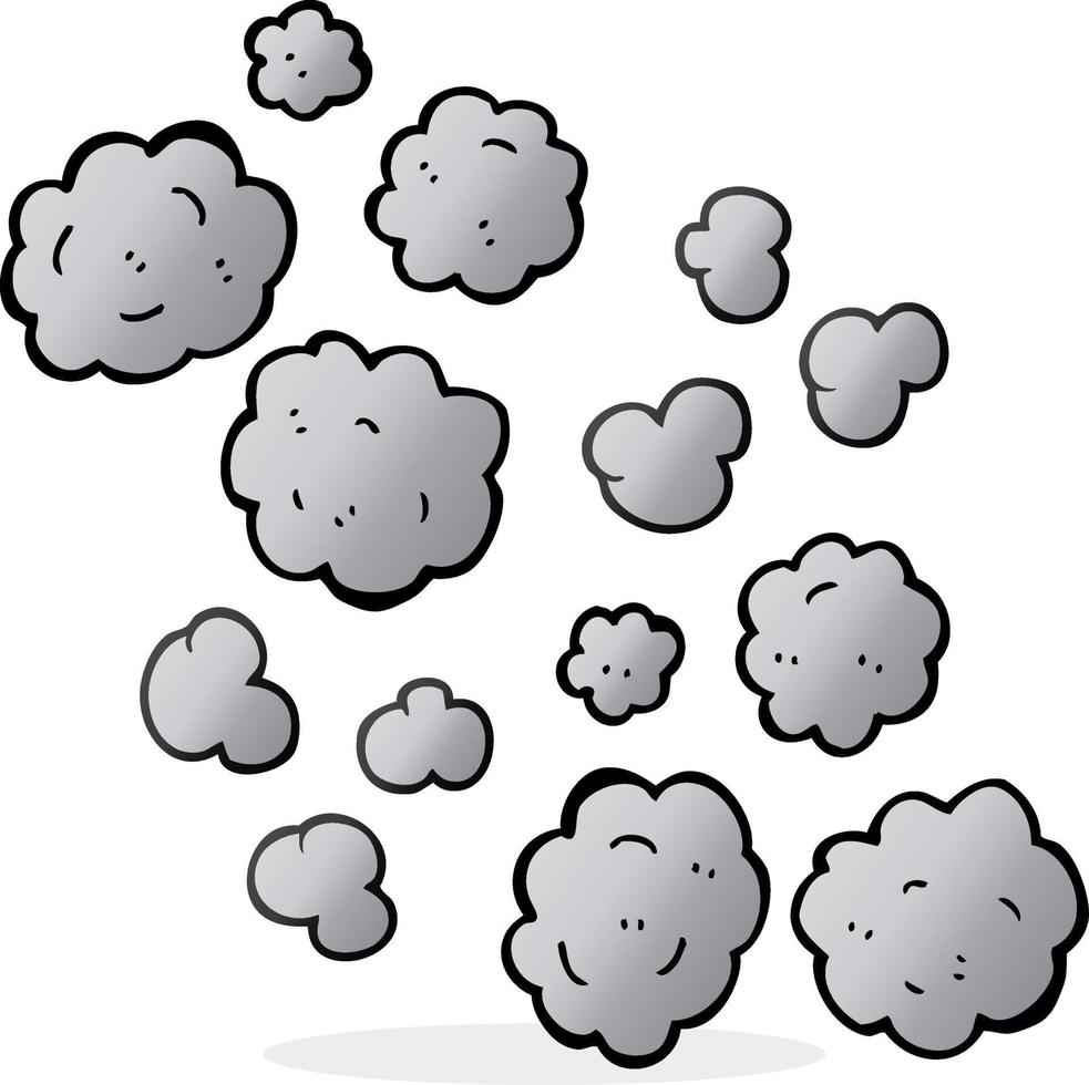 freehand drawn cartoon smoke clouds vector
