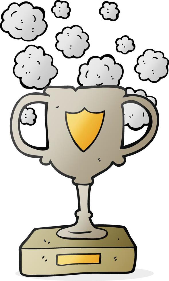 freehand drawn cartoon old trophy vector