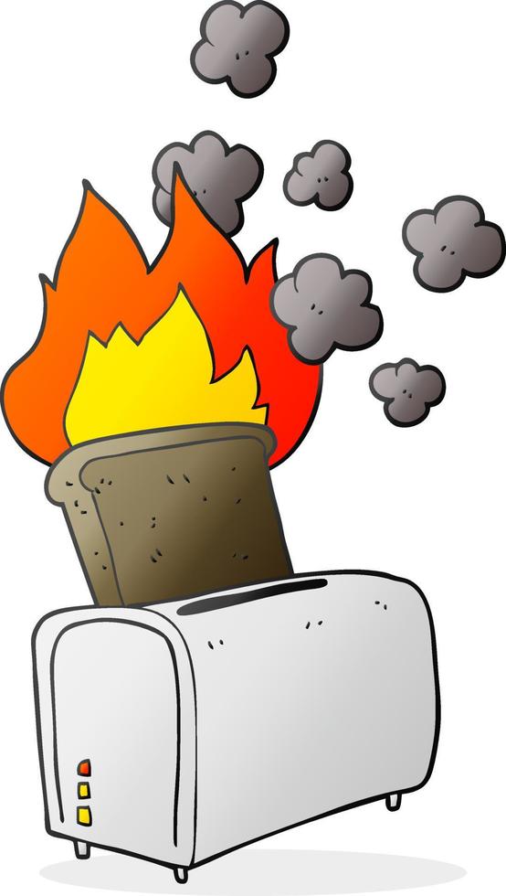 freehand drawn cartoon burnt toast vector