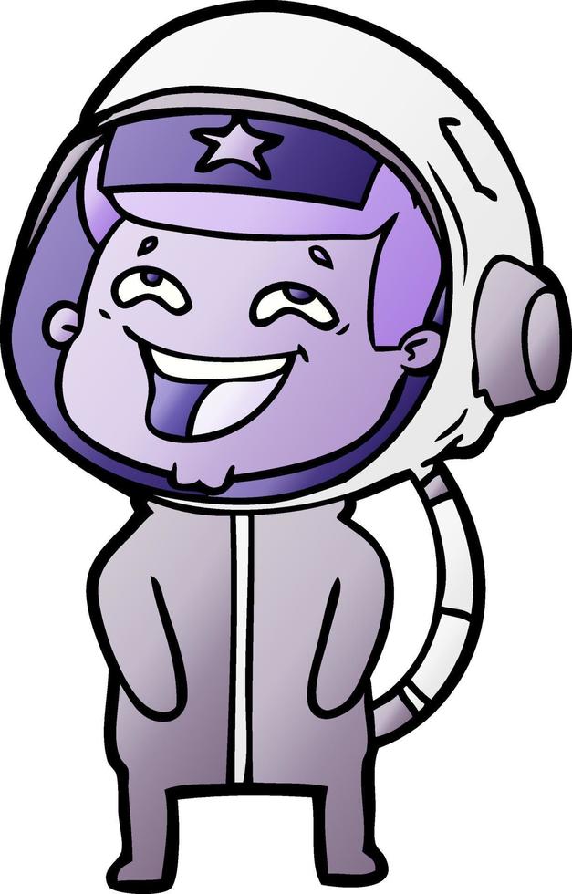 cartoon laughing astronaut vector