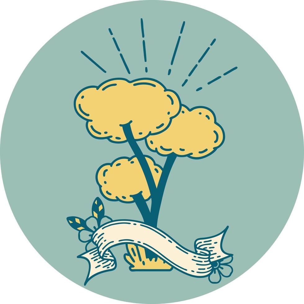 icon of a tattoo style tree vector