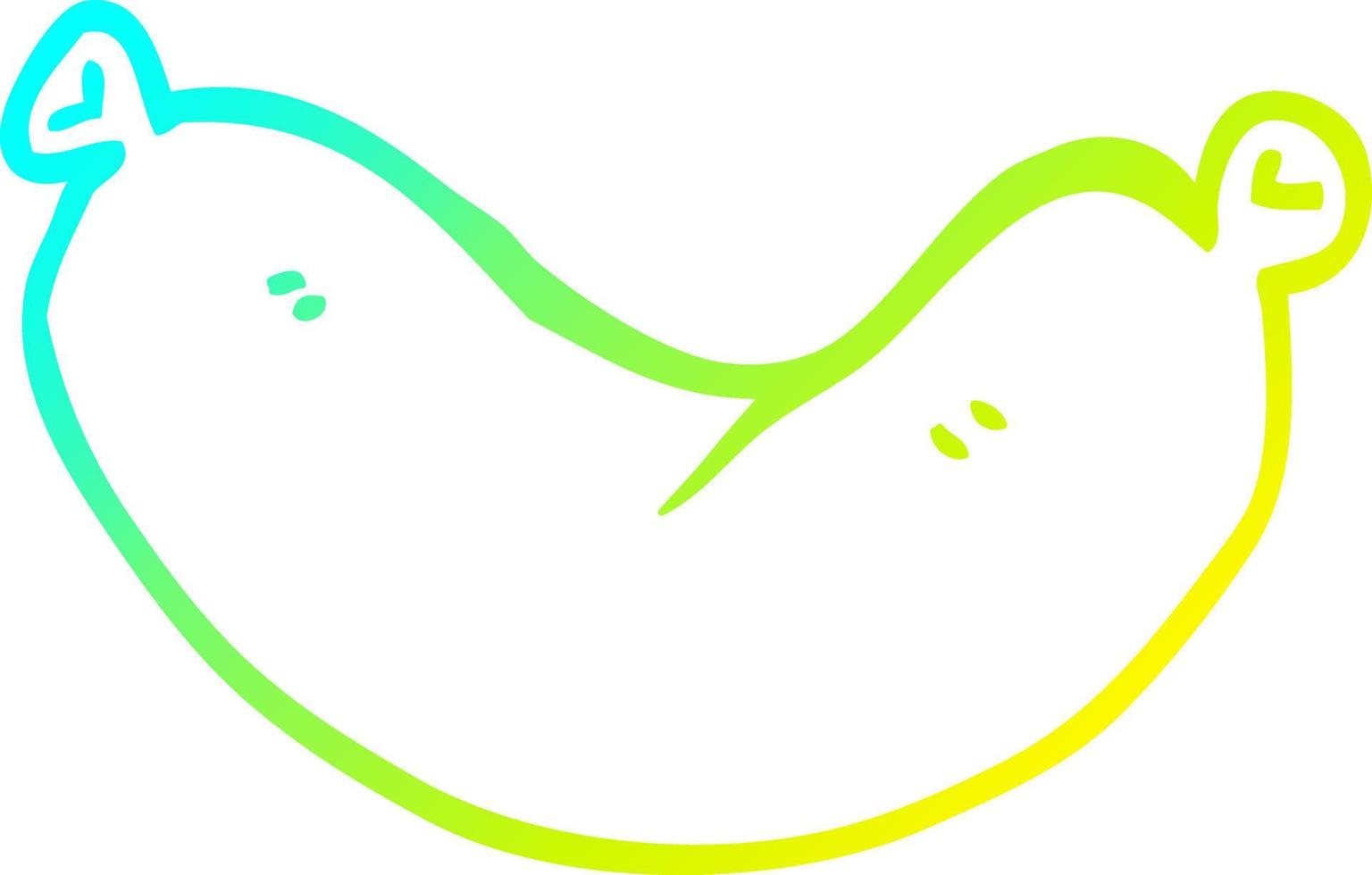 cold gradient line drawing cartoon sausage vector