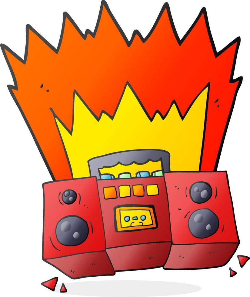 freehand drawn cartoon boom box vector