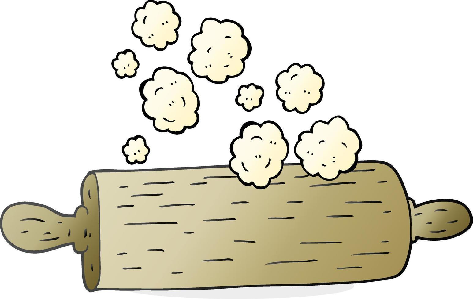 freehand drawn cartoon rolling pin vector
