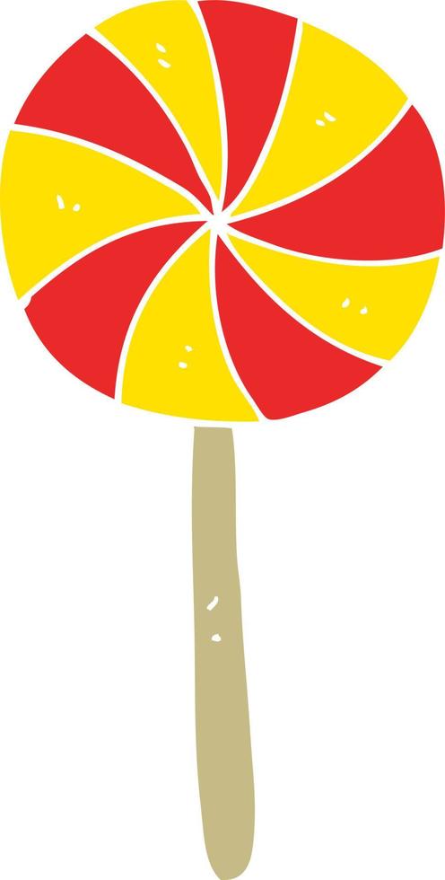 flat color illustration of candy lollipop vector