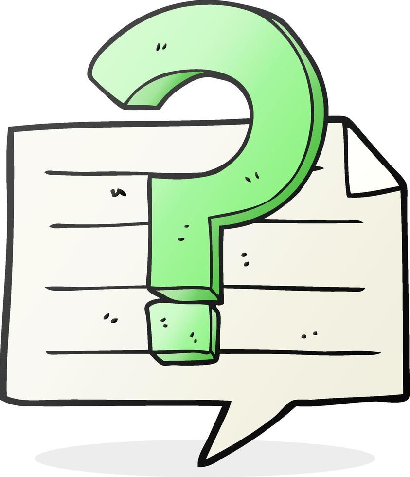 freehand drawn cartoon question mark speech bubble vector