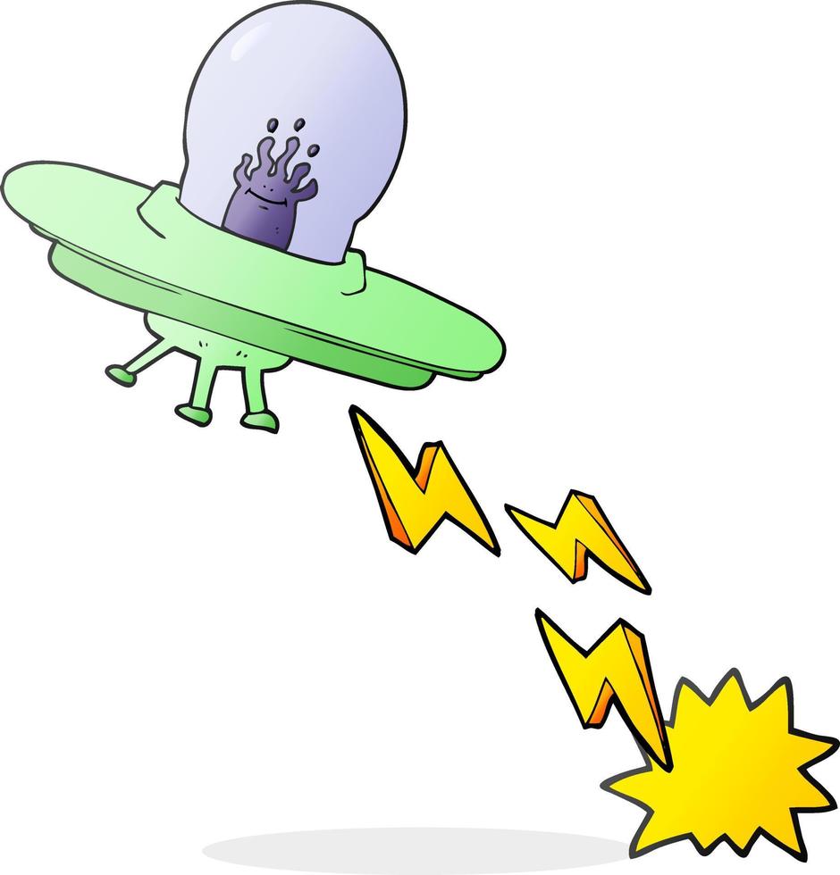 freehand drawn cartoon flying saucer vector